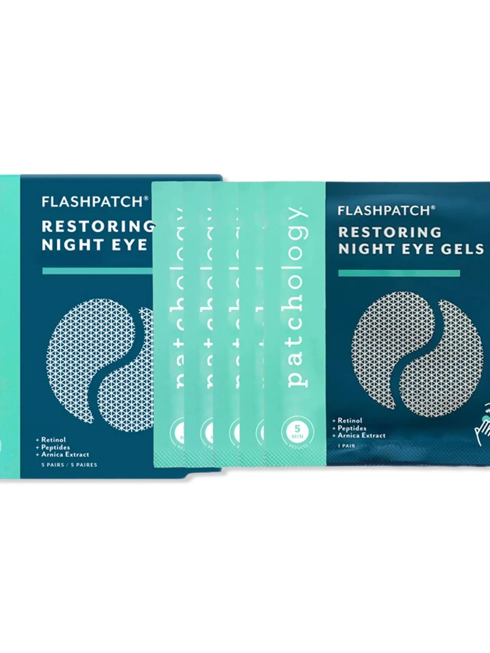Brand New Patchology FlashPatch Restoring Night Eye Gel Patches - 5 Pairs
